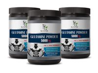 pre Workout no Caffeine - L-GLUTAMINE Powder 5000 MG - PRE & Post Workout - glutamine Dietary Supplement - 3 Cans 900 Grams
