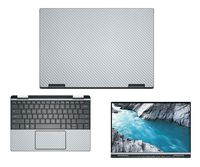 Decalrus - Protective Decal for Dell XPS 13 7390 2-in-1 (13.3" Screen) Laptop Silver Carbon Fiber Skin case Cover wrap CFdellXPS-7390-2-in-1Silver