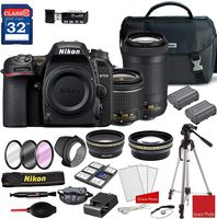 Nikon D7500 DSLR Camera with AF-P 18-55mm VR Lens & 70-300mm ED Lens + Deluxe Accessory Kit (2 Battery Bundle)