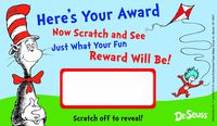 Eureka Back to School Dr. Seuss Cat in The Hat Scratch-Off Student Awards, 24pc, 3.5'' H X 6'' W