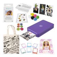 Lifeprint 2x3 Portable Photo and Video Printer (Purple) Photo Clips Deluxe Bundle
