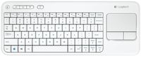 Logitech Wireless Touch Keyboard k400r with Built-in Multi-Touch Touchpad - White