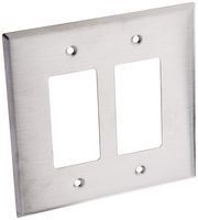 Leviton SO262 2-Gang Decora/GFCI Device Decora Wallplate, Oversized, 302 Stainless Steel, Device Mount, Stainless Steel, 10-Pack