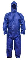 ABC Blue SMS Coverall M size. Hood, Elastic Cuffs, Ankles, Waist. Chemical Protective Coveralls. Unisex Disposable Workwear for cleaning, painting, manufacturing. Lightweight, Breathable.