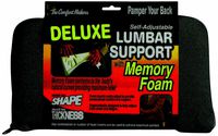 The ComfortMakers Lumbar Support, Deluxe with Memory Foam, Adjustable, 12-1/2"w x 7-1/2"h x 2-1/2"d, Grey, 1/Each (92071)