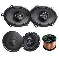 2 Pairs Car Speaker Package of 2X Kenwood KFC-C5795PS 5x7 360W 3-Way Custom Fit Coaxial Speakers + 2X KFC1695PS 6-1/2" 3-Way 320 Watt Car Speakers + Enrock 16g 50 Feet Speaker Wire