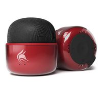 Mini Bluetooth Speaker with FM Radio - an Elegant Small Speaker with a Big 5W Sound. Wireless Speaker for iPhone, iPad, Smartphone. Pocket Size Portable (Red & Black)