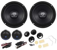 (2) Rockville RM64PRO 6.5" Mid-Bass Midrange Car Speakers+Tweeters