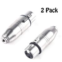 3.5mm Stereo to XLR Female Balanced Adapter, Devinal Mini-Jack Female to Microphone Connector, 1/8 inch TRS to XLR Female Transforming Converter, Nicked-Plated, Heavy Duty, Durable, 2Pack