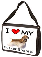 I Love My Cocker Spaniel Laptop Bag - Shoulder Bag - Messenger Bag