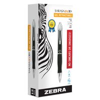 Zebra X10 Retractable Gel Pen, Medium Point, 0.7mm, Black Barrel, Acid Free Black Ink, 12 Pack (Packaging may vary)