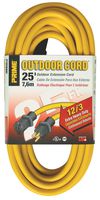 Prime Wire & Cable EC500825 Prime Extra Heavy-Duty, Single Outlet Extension Cord, 12/3 ga, 15 A, 125 V, 25 ft L, Yellow