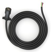 PWR+ 7-Way Trailer Plug Connector Cord 7-Pin: Extra Long 10 Ft, Heavy Duty, Weatherproof, Corrosion Resistant, Double Prongs, RV 7 Pin Wire Inline Light Trailer Wiring Harness Cable