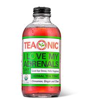 Teaonic I Love My Adrenals, Stress Relief, Calming and Relaxing, Organic, Natural, Caffeine-Free, Handcrafted Brewed Herbal Unsweetened Tea, Adaptogens, Cinnamon, Ginger, Clove, 8oz (Pack of 12)