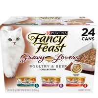 Purina Fancy Feast Gravy Wet Cat Food  Variety Pack; Gravy Lovers Poultry & Beef Feast Collection - (24) 3 oz. Cans