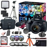 Canon EOS T7i Video Creator Kit with EF-S 18-55mm f/4-5.6 is STM Lens + Professional Accessory Bundle
