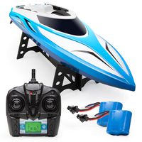 Force1 Velocity RC Boat - H102 Remote Control Boats for Pools and Lakes, 20+ mph High Speed Boat Toys (Blue)