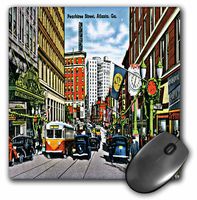 3dRose LLC 8 x 8 x 0.25 Inches Mouse Pad, Peachtree Street Atlanta Georgia with Antique Cards and People (mp_169764_1)
