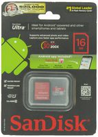 SanDisk Class 10 16GB Micro SDHC Card with Adapter (SDSDQUA-016G-A11A)