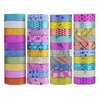 DIY Glitter Washi Tape Set - 40 Rolls Craft Decorative Tape Great for Bujo,Bullet Journal Accessories,Scrapbook, Arts and Crafts Projects