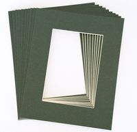 Pack of 10 DARK GREEN 16x20 Picture Mats Matting with White Core Bevel Cut for 11x14 Pictures
