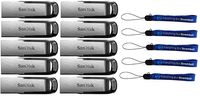 SanDisk Ultra Flair USB (10 Pack) 3.0 32GB Flash Drive High Performance Jump Drive/Thumb Drive/Pen Drive up to 130MB/s - with (5) Everything But Stromboli (tm) Lanyard