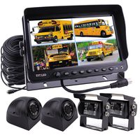 Camnex Truck Backup Camera System 9 inch TFT LCD Monitor with Quad Split Screen Rear View Camera System for Truck Van Caravan Trailers Camper Bus RV
