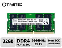 Timetec Hynix Original 32GB DDR4 2666MHz PC4-21300 Unbuffered Non-ECC 1.2V CL19 2Rx8 Dual Rank 260 Pin SODIMM Laptop Notebook Computer Memory RAM Module Upgrade (32GB)