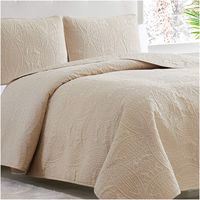 Mellanni Bedspread Coverlet Set Beige - Comforter Bedding Cover - Oversized 3-Piece Quilt Set (Full/Queen, Beige)