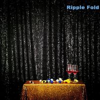 Black PartyDelight Sequin Backdrop, Photography, 6x6 Ft