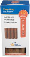 Royal Sovereign Preformed Coin Wrappers, 112 Quarter Coin Wrappers (FSW-112Q)