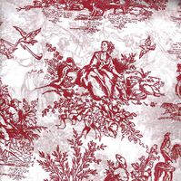 Barn Red/Burgundy French Toile Tissue Paper # 519-10 Large Sheets