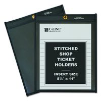 C-Line Shop Ticket Holders, Stitched, One Side Clear, 8-1/2" x 11", Box of 25 (45911)