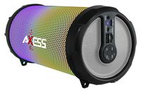 AXESS SPBL1044 Vibrant Plus Black HIFI Bluetooth Speaker with Disco LED Lights In Silver