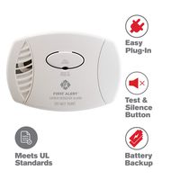 First Alert Carbon Monoxide Detector Alarm | Plug-In with Battery Backup, CO605