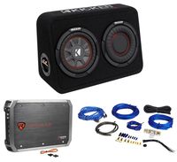 Kicker 43TCWRT674 CompRT 6.75" 300w Shallow Subwoofer+Sub Box+2-Ch Amp+Wire Kit