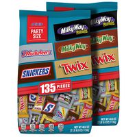 SNICKERS, TWIX, 3 MUSKETEERS, MILKY WAY & MILKY WAY Midnight Minis Size Chocolate Candy Bars Variety Mix, 40-Ounce Bag (Pack of 2)