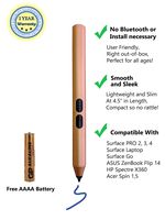 Smartpen Surface Stylus with 1024 Levels of Pressure Sensitivity Pen Aluminum Body, Laptop Stylus Mini Pen 2019 Surface Pro, Surface Pro 5, Surface Pro 4, with Free AAAA Battery (Rosegold)