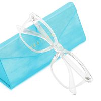 MEETSUN Blue Light Blocking Glasses, Anti Eye Strain Headache (Sleep Better),Computer Reading Glasses UV400 Transparent Lens (Clear Frame + Exquisite Case, 53)