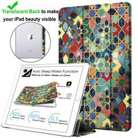 DuraSafe Cases for iPad Air 3 (3rd Gen) 10.5" 2019 [ A2152 A2123 A2153 A2154 ] Printed Smart Cover with Translucent Back : Damask (Trifold)