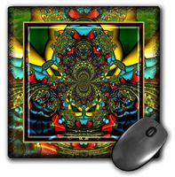 3dRose LLC 8 x 8 x 0.25 Inches Mouse Pad, Psychedelic Red/Yellow/Blue (mp_24841_1)
