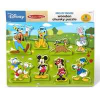 Melissa & Doug Disney Mickey Mouse Clubhouse Wooden Chunky Puzzle (8 Pieces, Great Gift for Girls and Boys - Best for 2, 3, and 4 Year Olds)