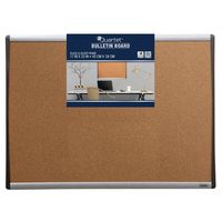 Quartet Cork Board, 17" x 23" Bulletin Board, Corkboard, Black/Silver Frame (79373)