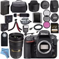Nikon D810 DSLR Camera 1542 + Nikon AF-S NIKKOR 24-70mm ED Lens + 77mm 3 Piece Filter Kit + EN-EL15 Lithium Ion Battery + External Rapid Charger + Sony 128GB SDXC Card Bundle