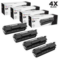 LD Compatible Toner Cartridge Replacement for HP 12A Q2612A (Black, 4-Pack)