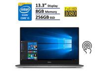 Dell XPS 13 9360 Laptop - 13.3in Anti-Glare InfinityEdge TouchScreen FHD (1920x1080), Intel Core i5-7200U, 256GB NVME PCIe M.2 SSD, 8GB RAM, Windows 10 - Silver (Renewed)