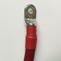 00 Gauge 2/0 AWG Battery Cable - USA Made All Copper Flexible Stranding - Red - 48 inch with 5/16 Anti Corrosion Copper Ring Terminal Lugs Both Ends