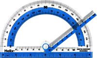 Helix Shatter-Resistant Swing Arm 180 Degree Protractor,  6 Inch / 15cm, Assorted Colors (60009)