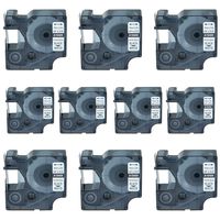 SuperInk Industrial Flexible Nylon Label Tape Compatible for Dymo 18489 (3/4"x11.5ft) Rhino 4200 5000 5200 6000 Label Maker (10PK Black on White)