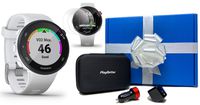 Garmin Forerunner 45S (White, Small) Beat Yesterday Gift Box Bundle | +HD Screen Protectors (x4), USB Car/Wall Adapters & Case | 2019, Garmin Coach